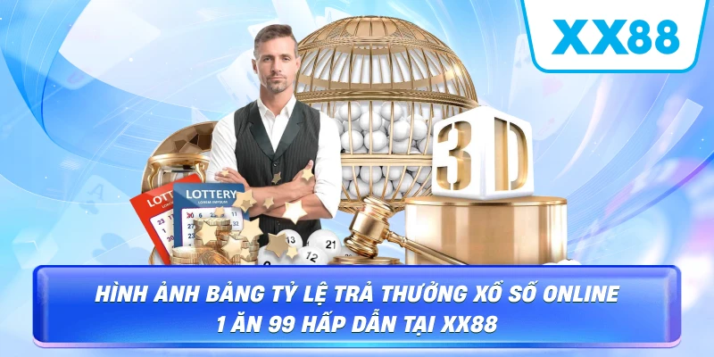 Hình ảnh bảng tỷ lệ trả thưởng Xổ Số Online XX88 1 ăn 99 hấp dẫn 